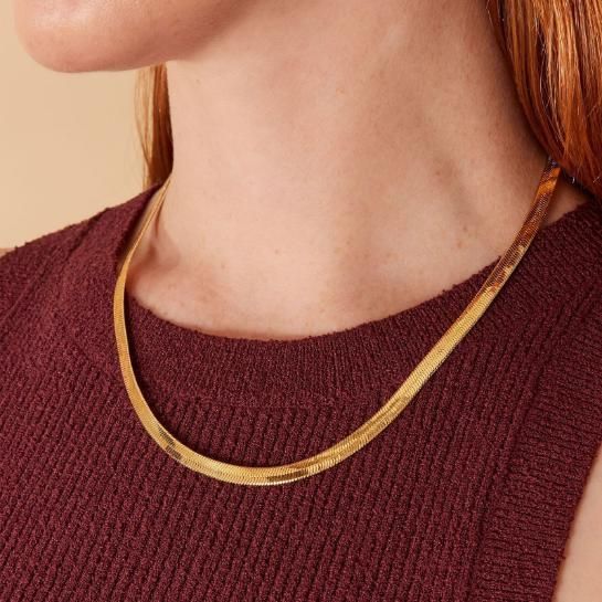 Gold Plated Stainless Steel Herringbone Chain