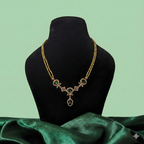 Tear-Drop Pendant Crystal Bead Necklace