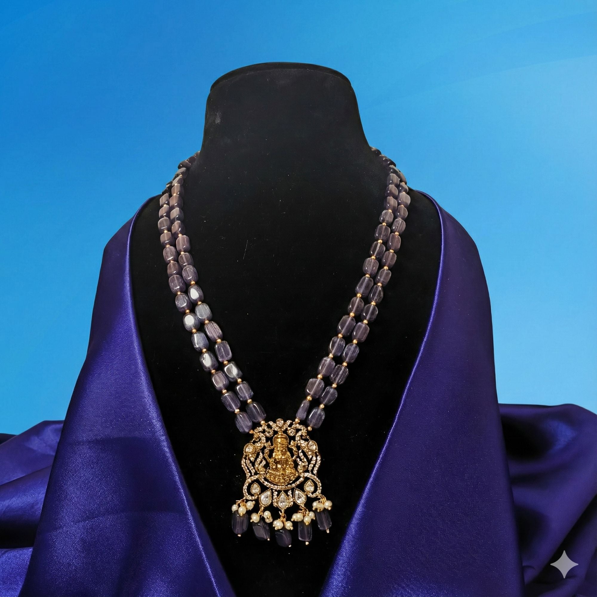 Lakshmi Devi Purple Monalisa Beads Set