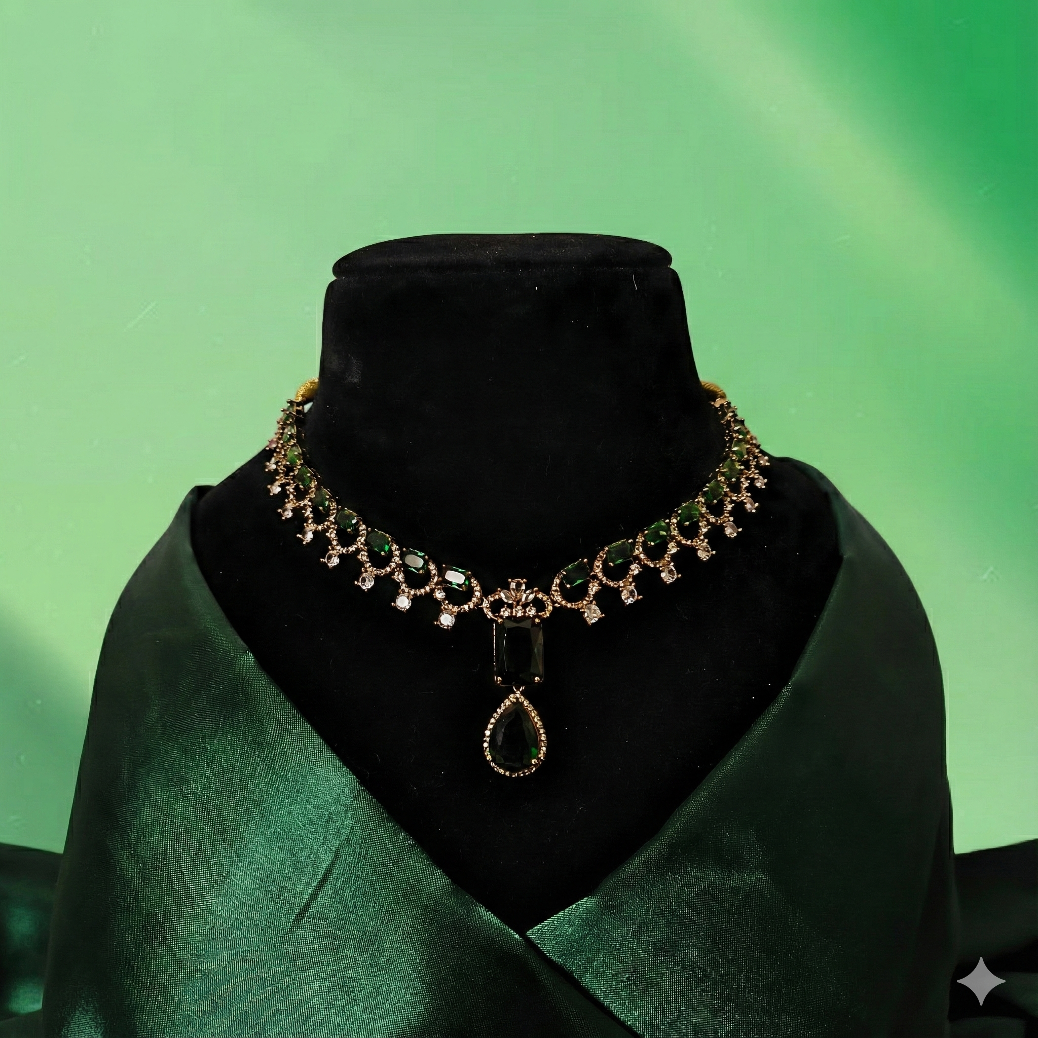 Royal Crown Pendant Set with AD Stones