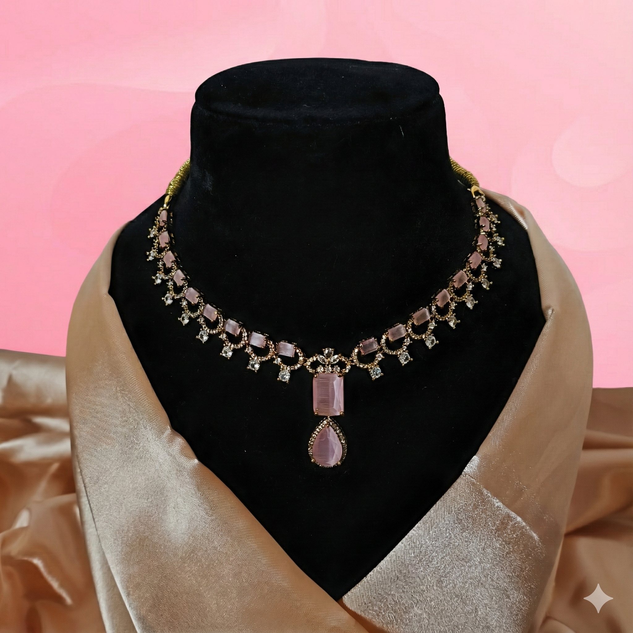 Royal Crown Pendant Set with AD Stones