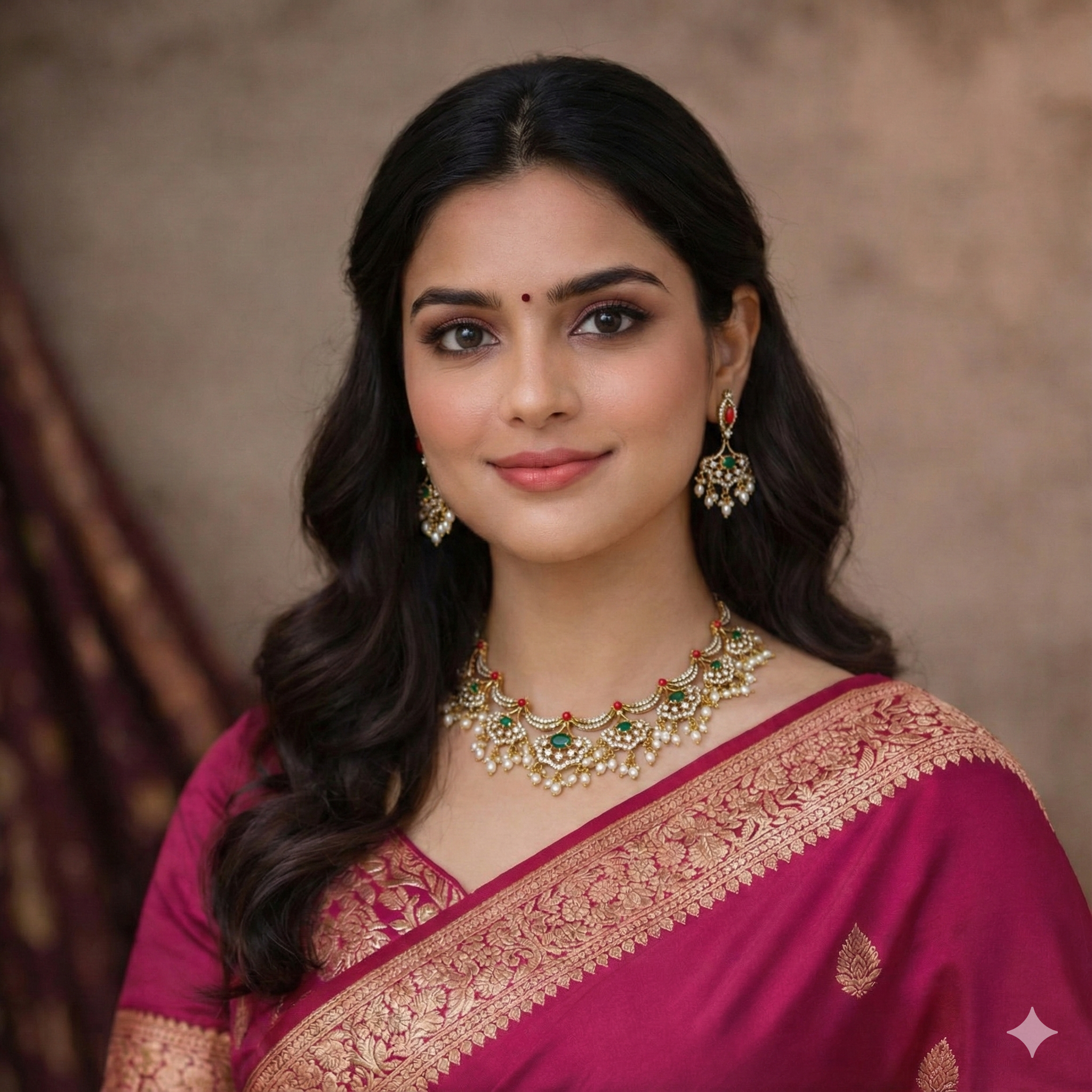 Elegant Chandbali Choker Set with Rice Pearls