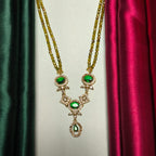 Tear-Drop Pendant Crystal Bead Necklace