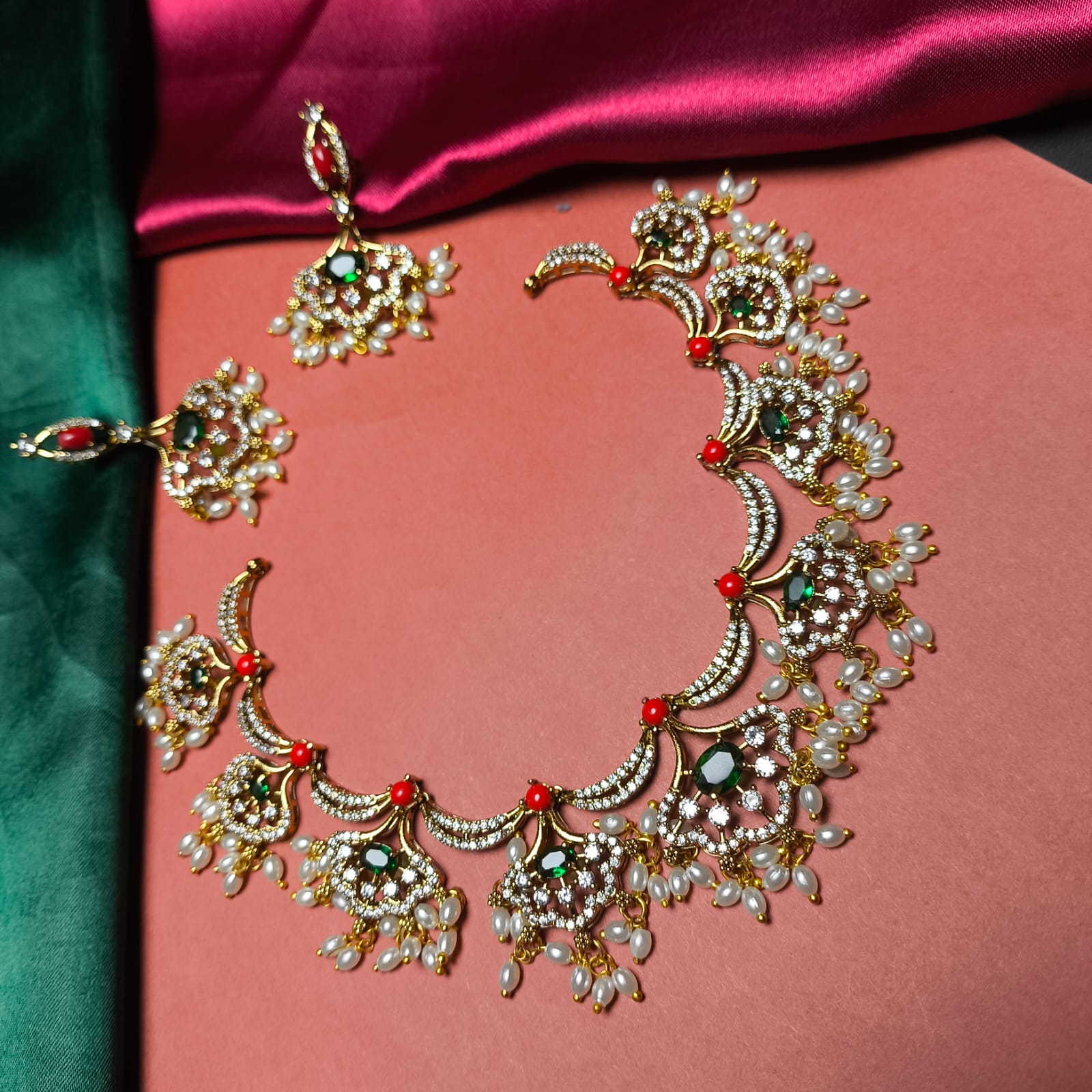 Elegant Guttapusalu Chandbali Choker Set