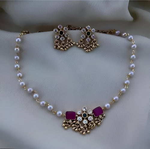 Elegant Traditional Pearl Jewellery Set