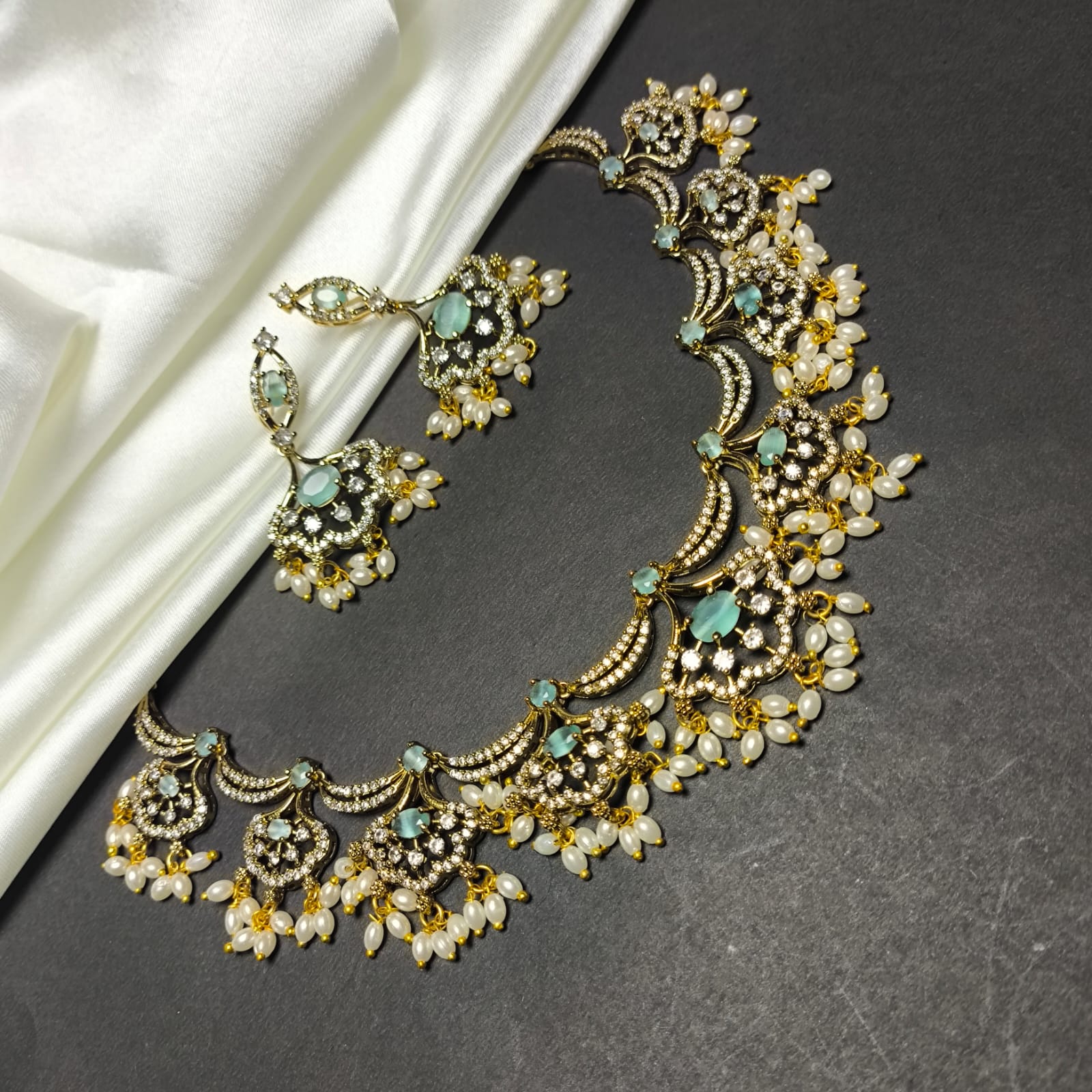 Elegant Guttapusalu Chandbali Choker Set