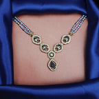 Tear-Drop Pendant Crystal Bead Necklace