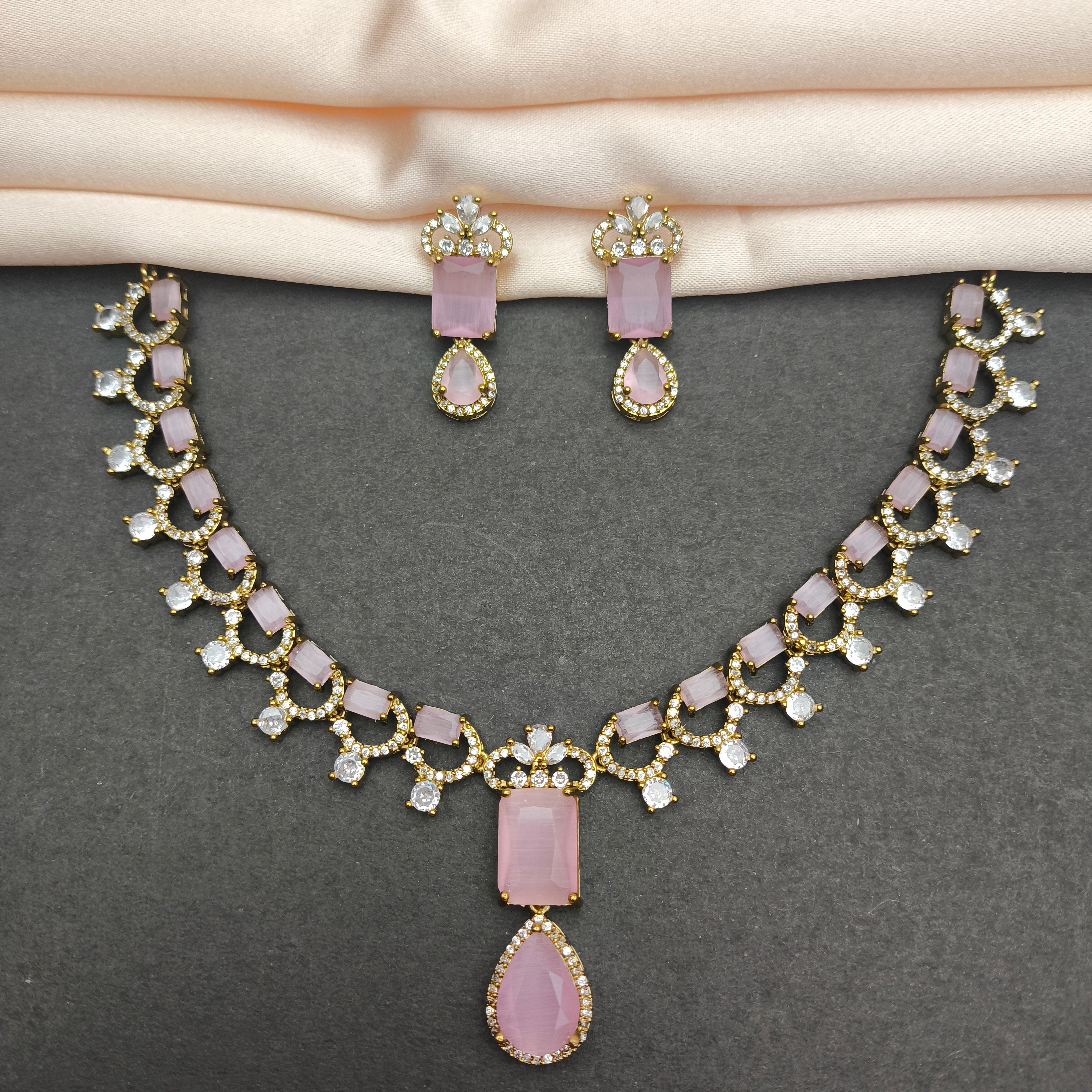 Royal Crown Pendant Set with AD Stones