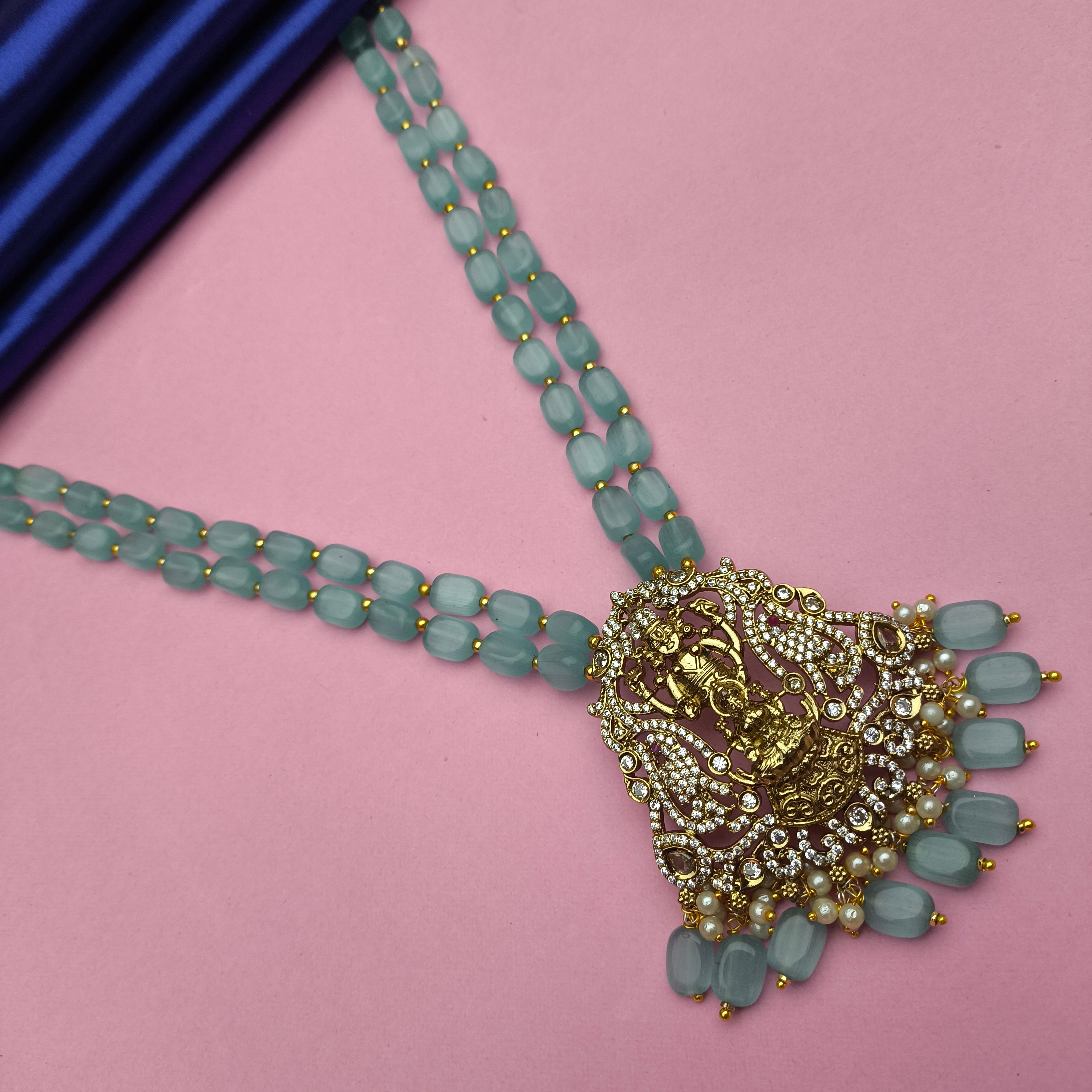 Parrot Motif Vishnu–Lakshmi Temple Mala