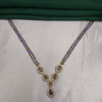 Tear-Drop Pendant Crystal Bead Necklace