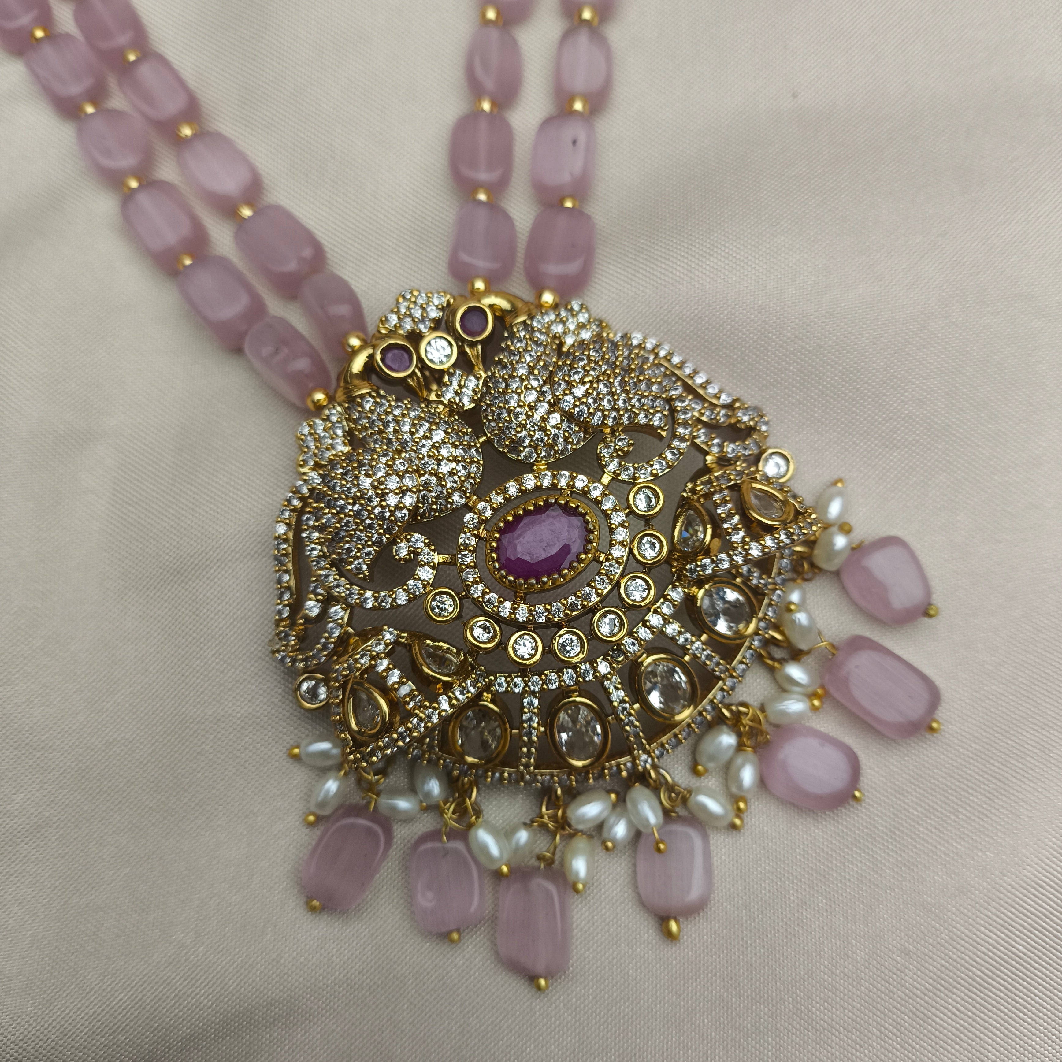 Victorian Peacock Monalisa Set with Pearls