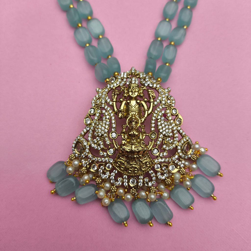 Parrot Motif Vishnu–Lakshmi Temple Mala