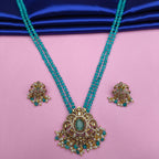 Turquoise Beaded Set with AD Stone
