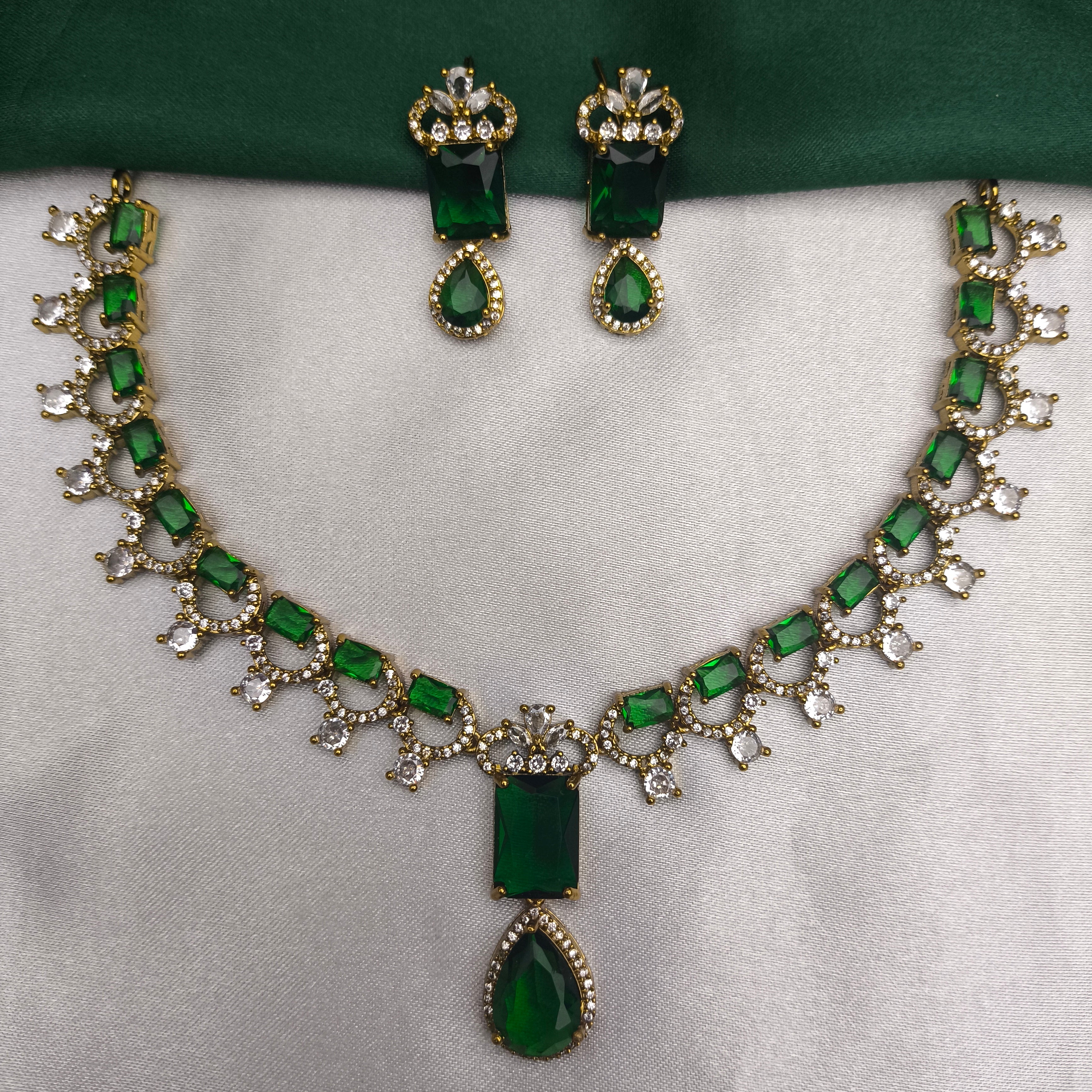 Royal Crown Pendant Set with AD Stones