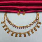 Pink Kemp Lakshmi Devi Temple Necklace Set